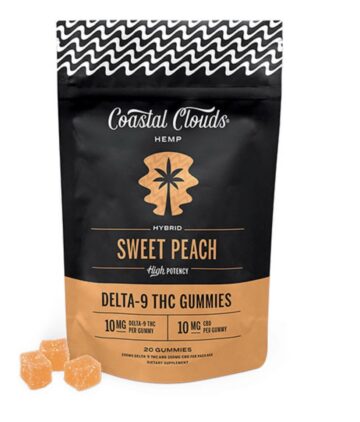 Coastal Clouds High Potency D9 Gummies | 20ct Sweet Peach (Chill) – Hybrid