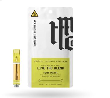 Live THC Vape Cartridge: Sour Diesel (Sativa) 1g